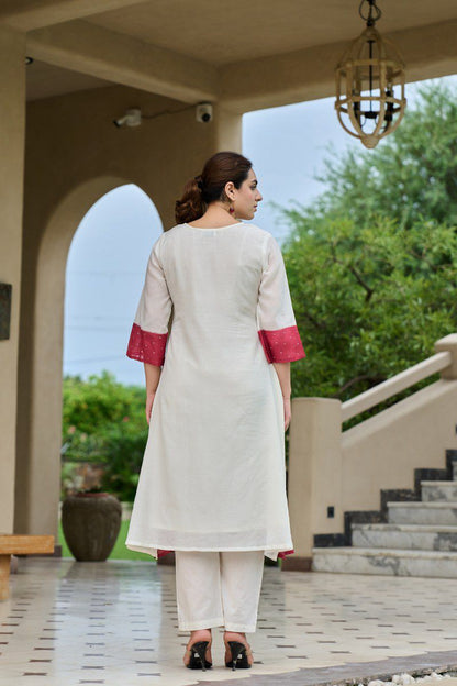 B2034 Mul Chanderi Co-ord Set Suit