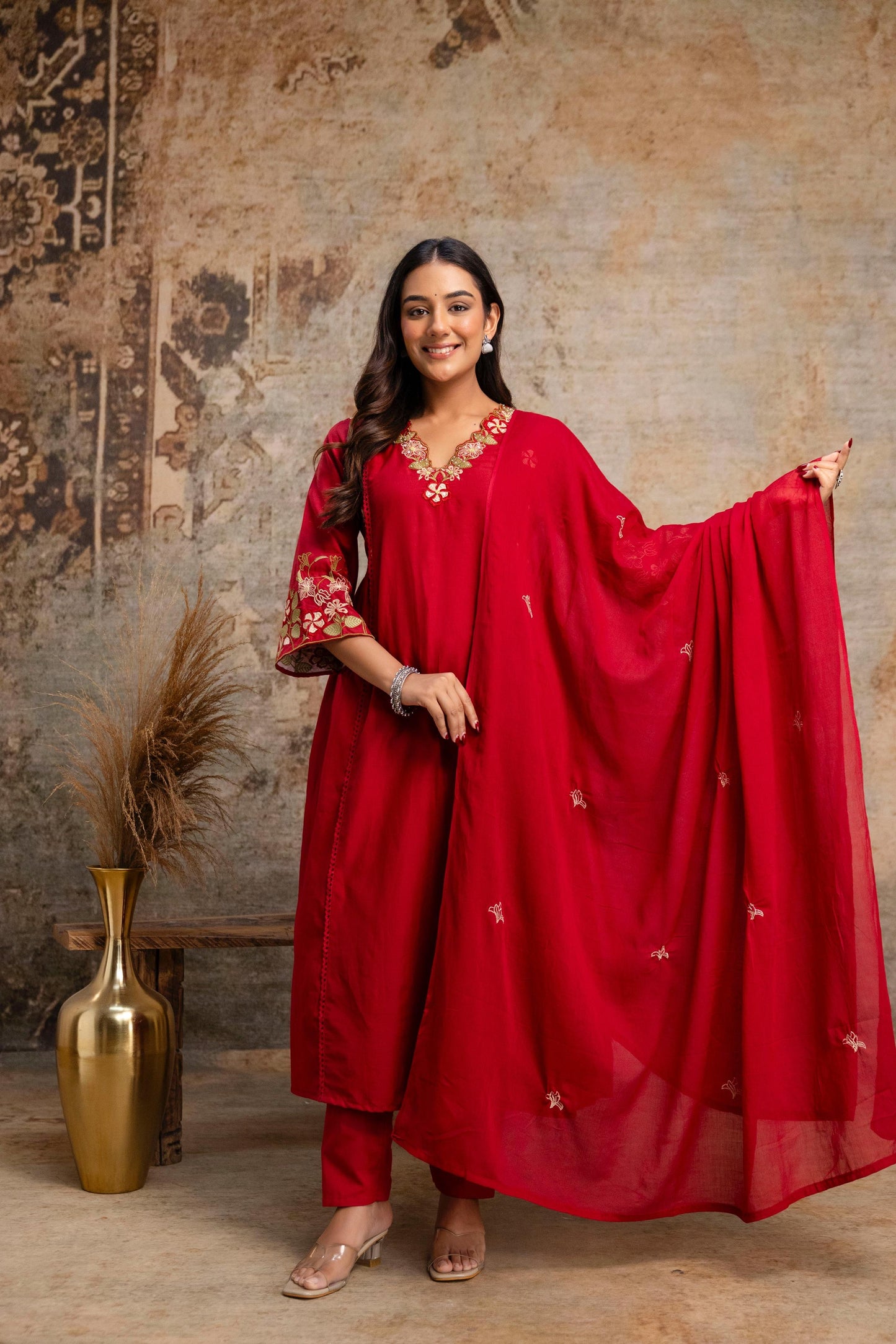 A1808 Embroidered Mul Cotton Suit