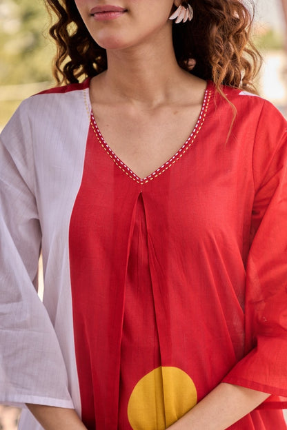 A1776 Mul Cotton Two-Piece Set(RED)