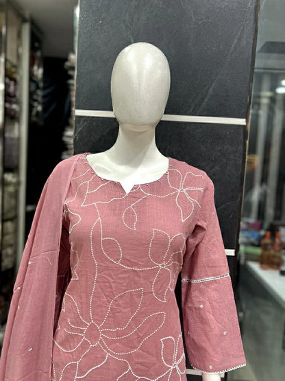 A1762 Pure Cotton Suit ( LIGHT ONION)