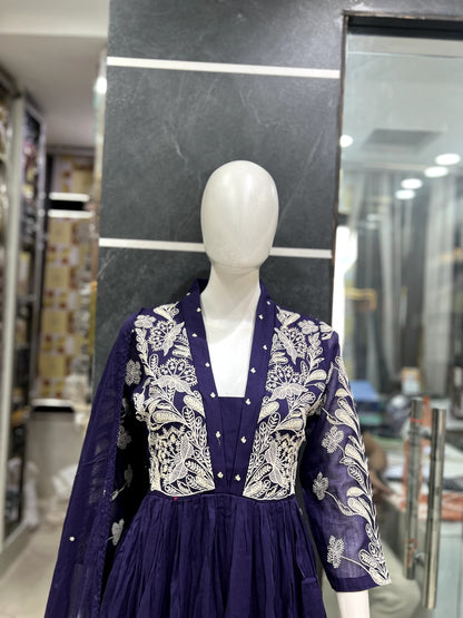 A1730 Party Wear Mul Cotton Suit