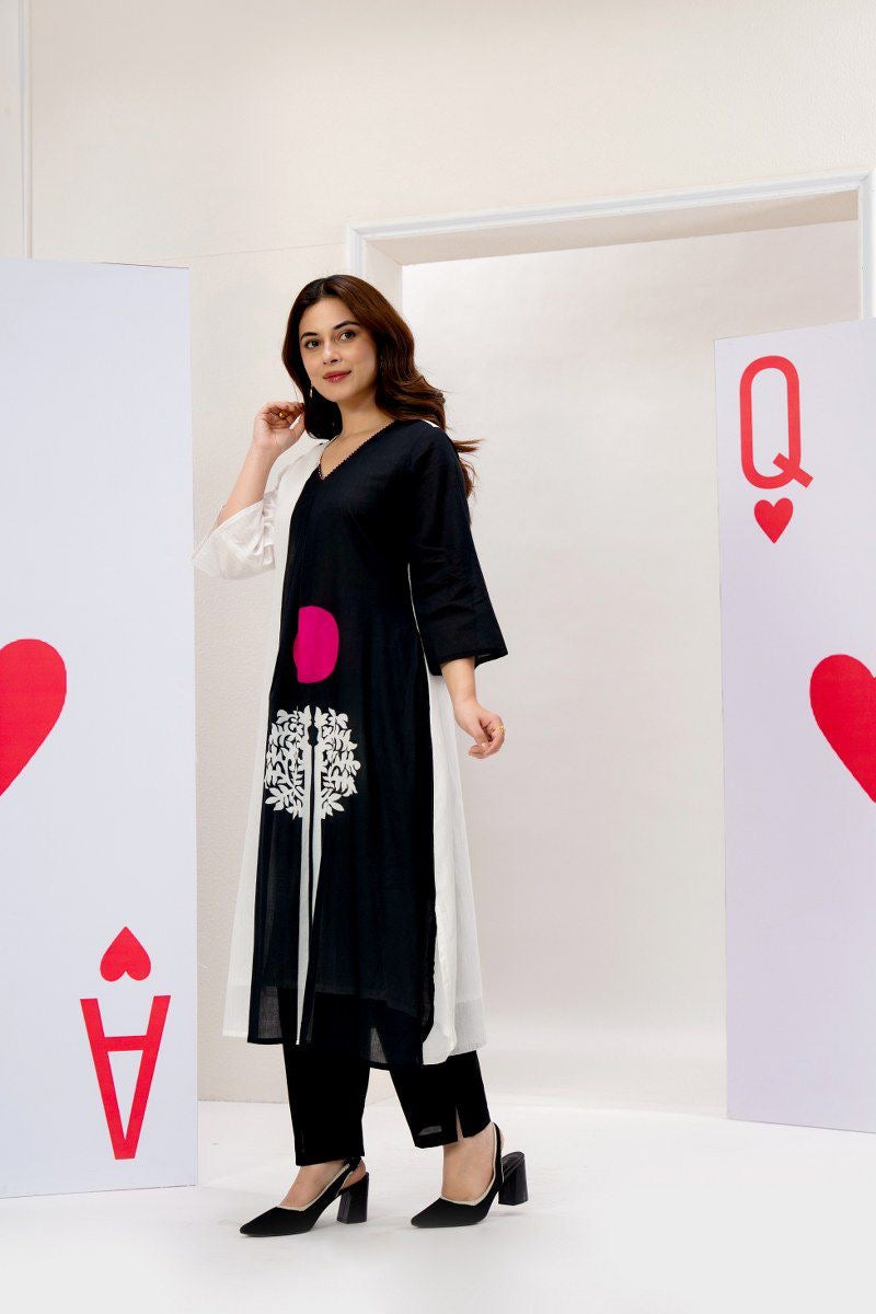 A1777 Mul Cotton Two-Piece Set (BLACK)