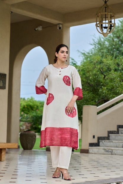 B2034 Mul Chanderi Co-ord Set Suit