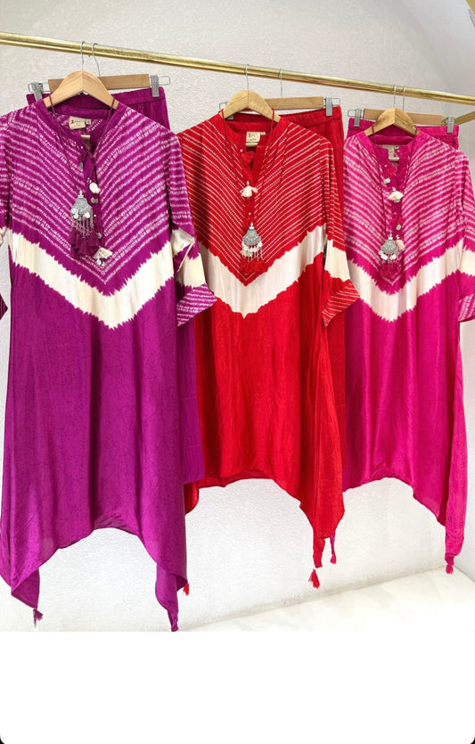 B2026 Pure Gajji Silk Co-ord Set (RED)