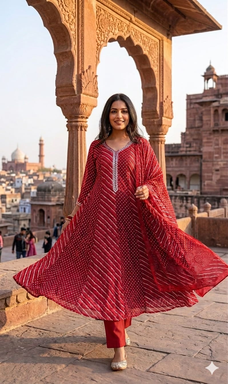 A1817 Meher Anarkali Suit(MAROON RED)