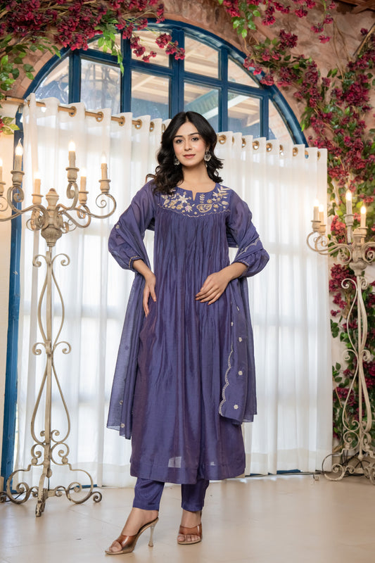 B2011 Mul Chanderi Designer Suit