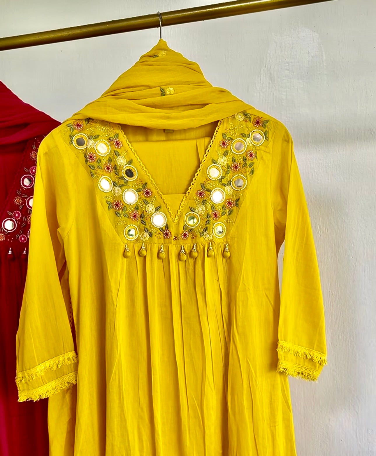 A1756 Mul Cotton Mirror Bloom Suit [LEMON YELLOW]