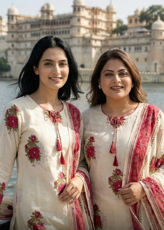A1811 Classic Floral Kurta Set
