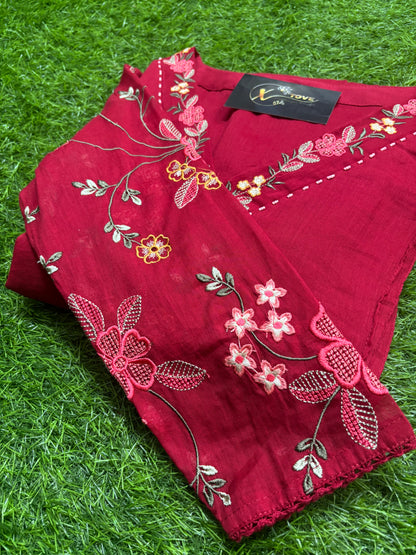A1841 Designer Sleeves Mulmul A-Line Suit