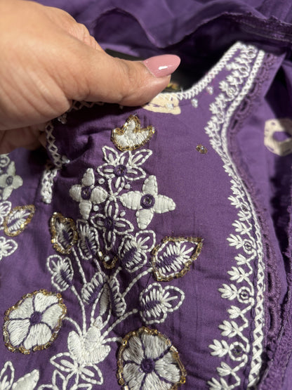 A1707 Mul Cotton Embroidered Suit