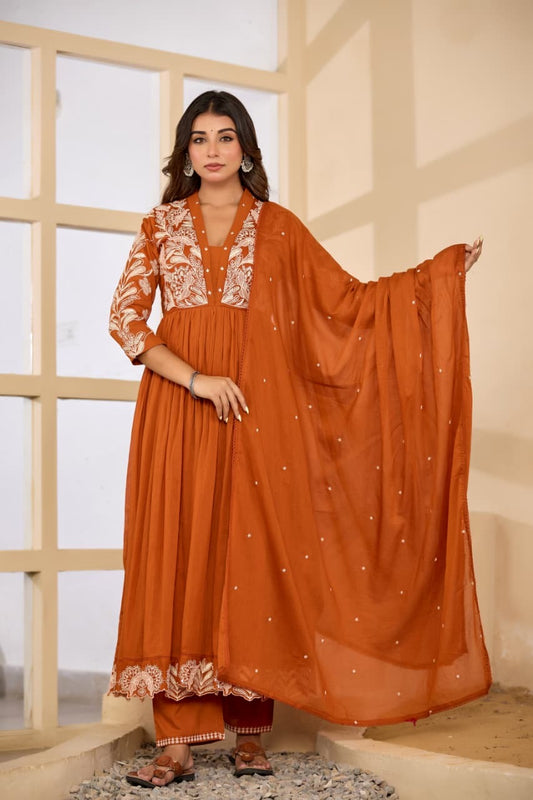 A1731 Party Wear Mul Cotton Suit