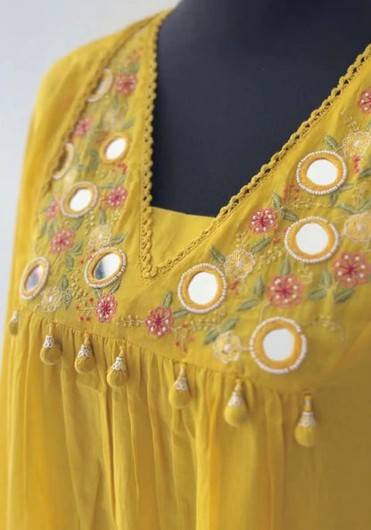 A1756 Mul Cotton Mirror Bloom Suit [LEMON YELLOW]