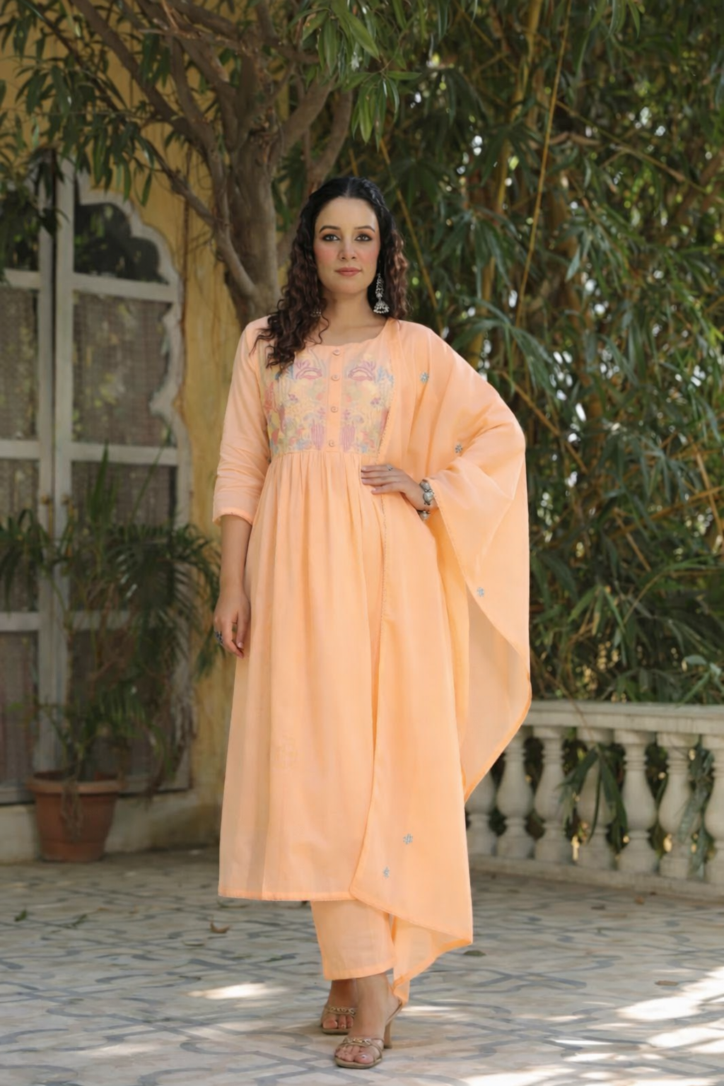 A1782 Embroidered Super Soft Mul Cotton Suit