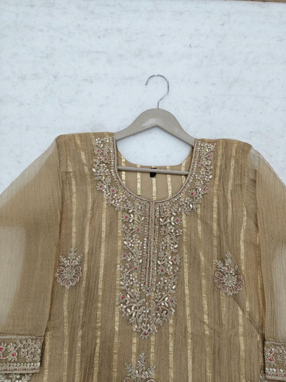B2053 Zahra Salsa Embellished Suit(RUST GOLDEN)