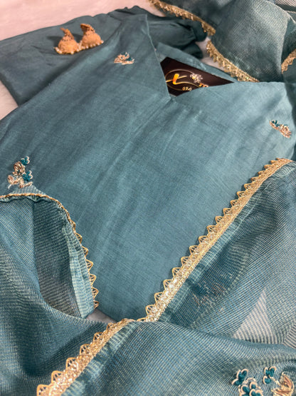 B1999 Mul Chanderi Handwork Suit