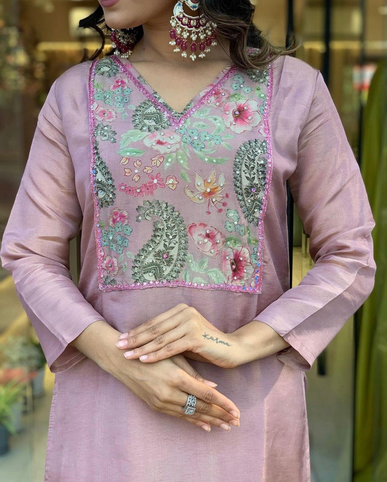 Embroidered Chanderi Silk Suit Set with Designer Dupatta