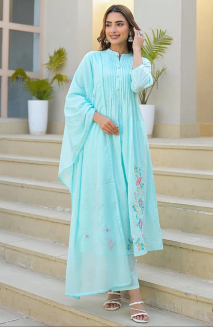 A1696 Mul Cotton Embroidered Suit