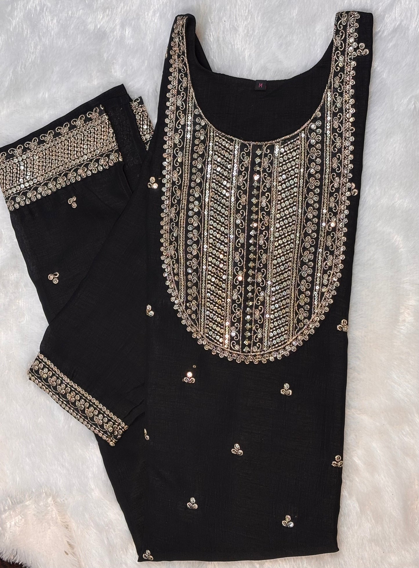 Pure Georgette Stunning Black Suit