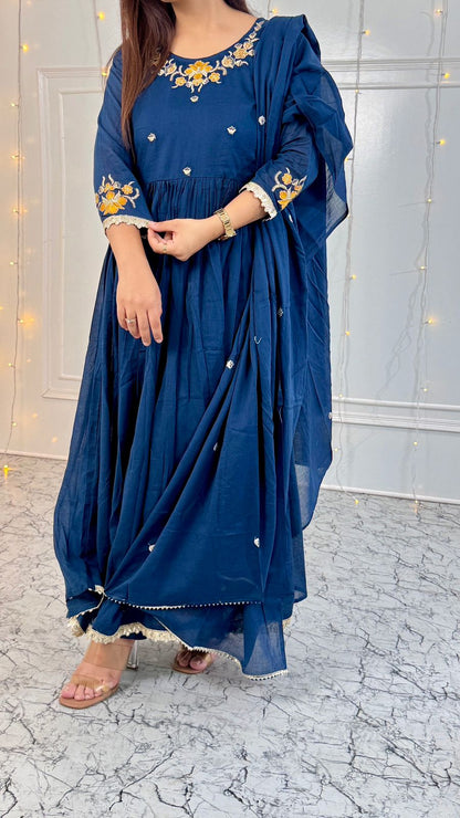 Pure Mul Cotton Anarkali Suit