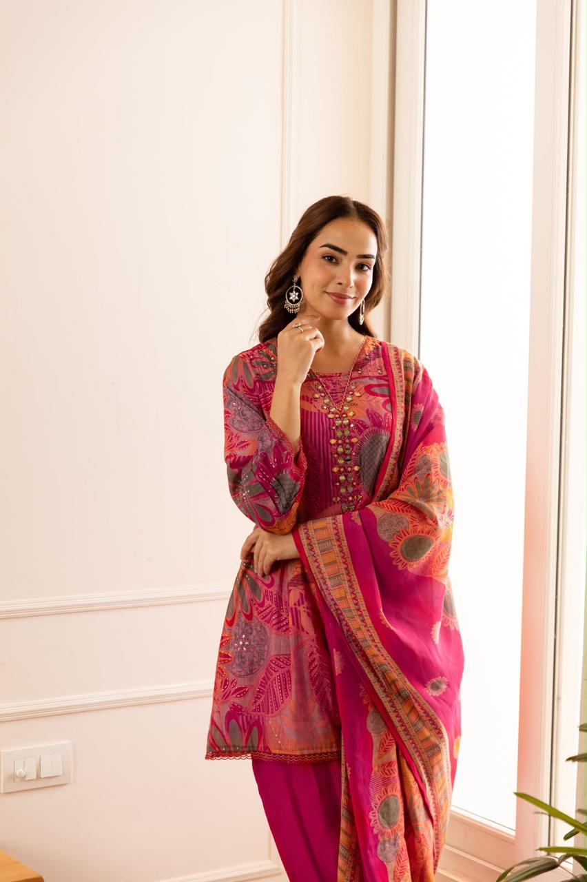 B2057 Modal Muslin Farshi Salwar Set