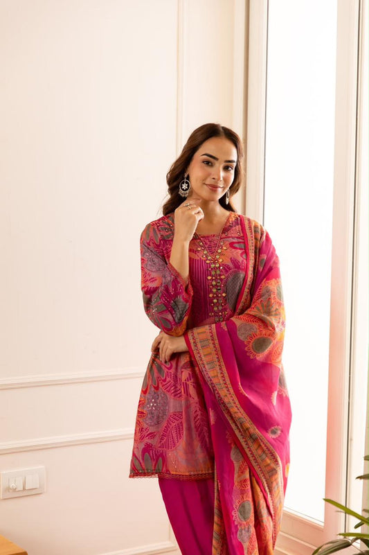 B2057 Modal Muslin Farshi Salwar Set