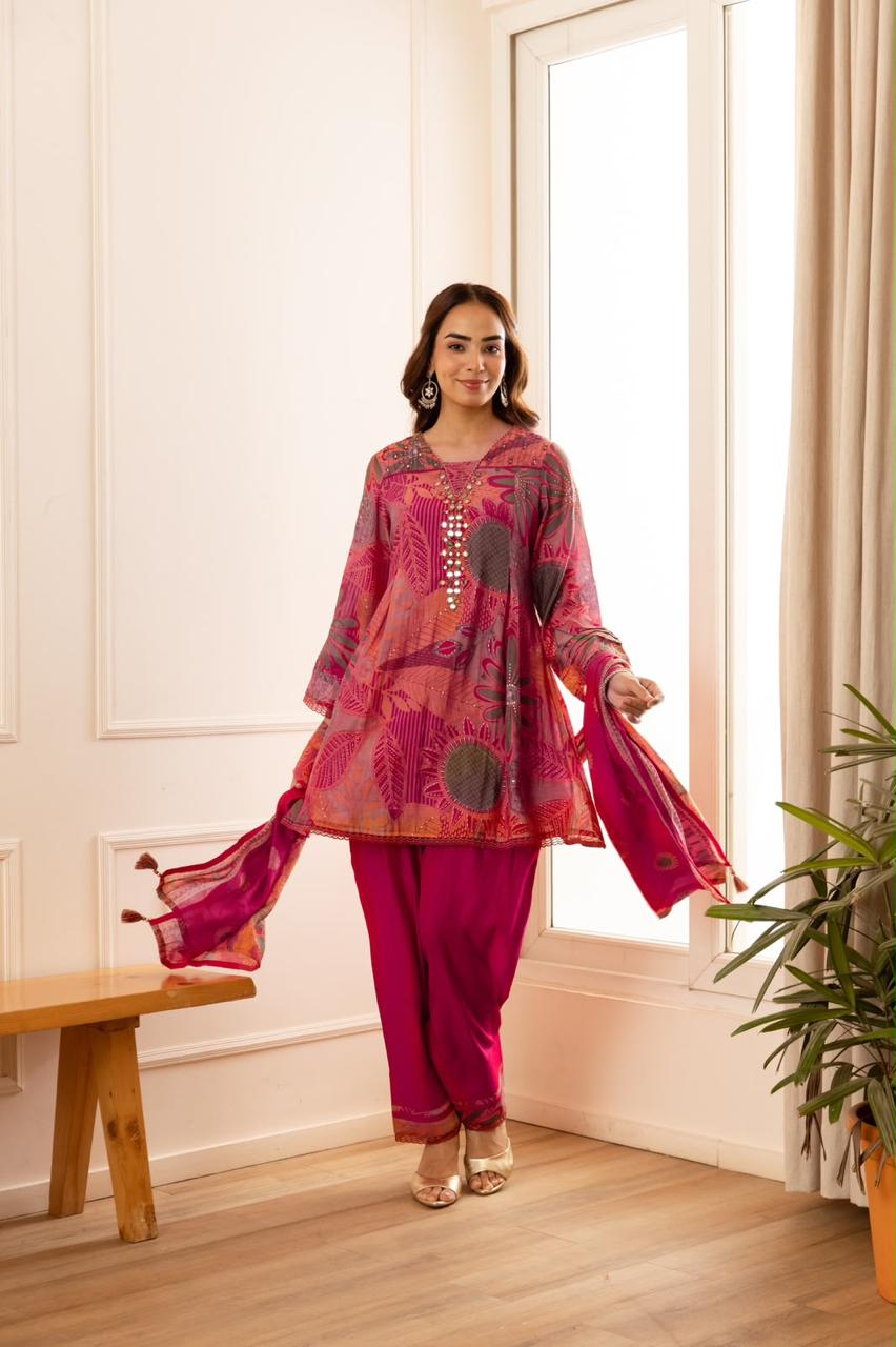 B2057 Modal Muslin Farshi Salwar Set