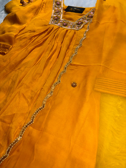 B2002 Pure Chinon Suit for Haldi Ceremony