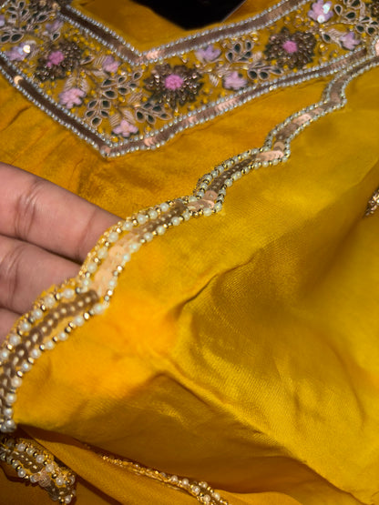 B2002 Pure Chinon Suit for Haldi Ceremony