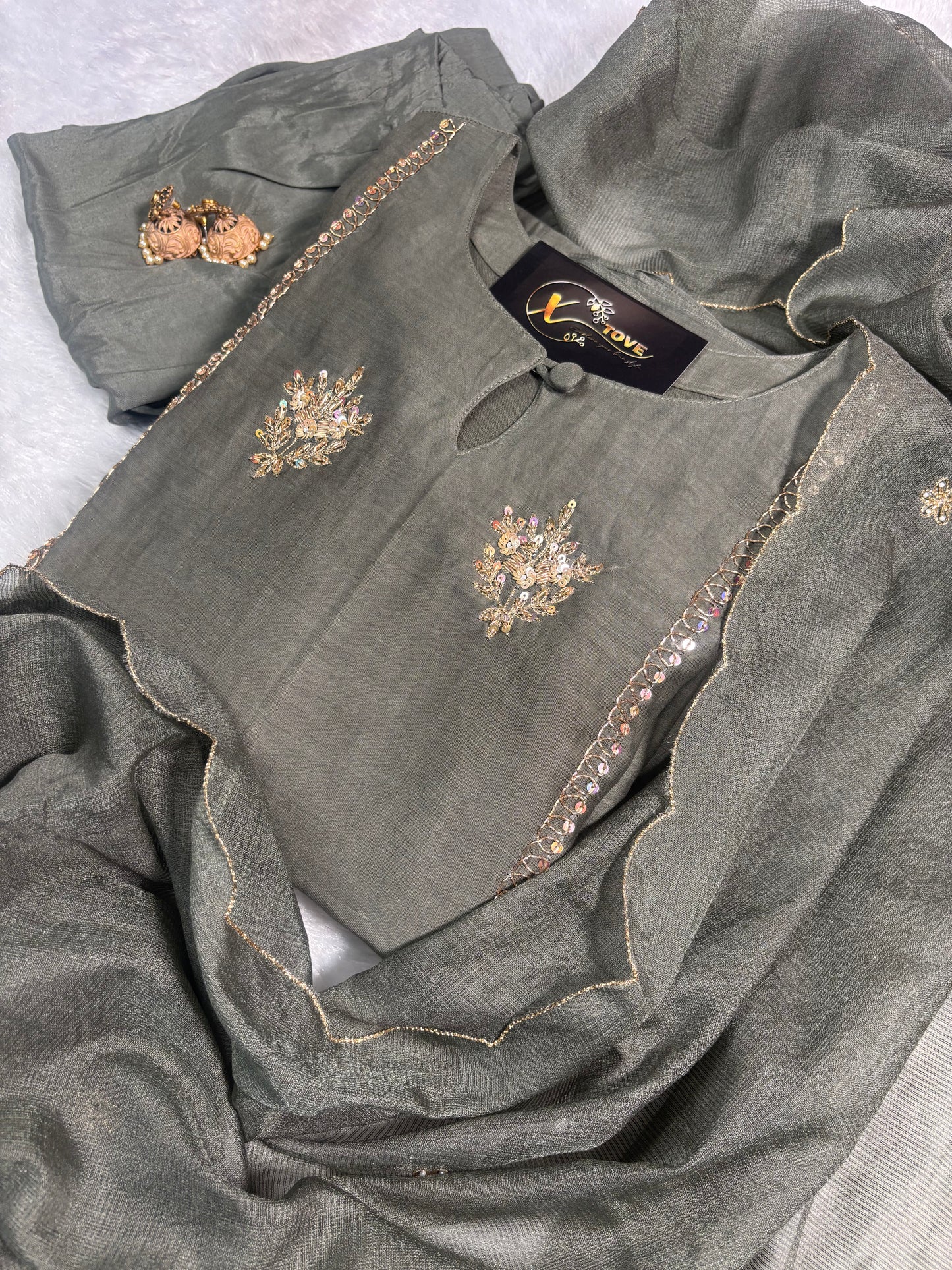 B2004 Mul Chanderi Zari Work Anarkali Suit