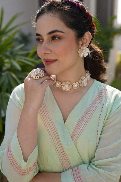 A1677 Mul Cotton Embroidered Suit