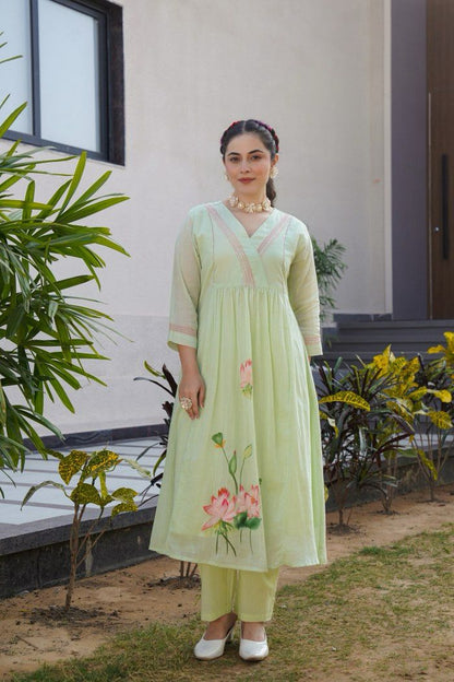 A1677 Mul Cotton Embroidered Suit