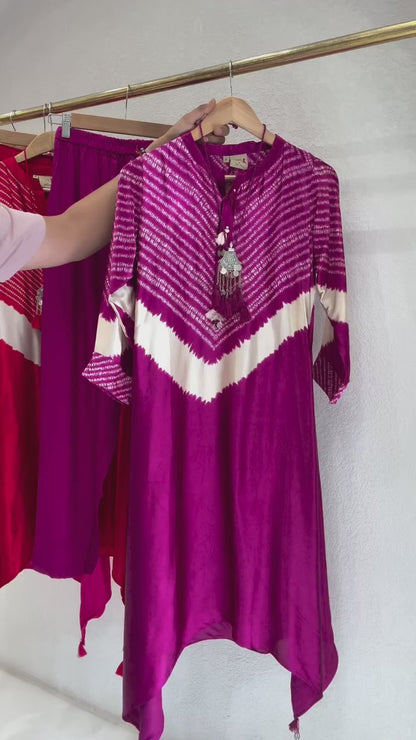 B2028 Pure Gajji Silk Co-ord Set (PINK)